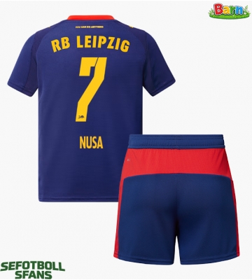 RB Leipzig Antonio Nusa #7 Bortaställ Barn 2025-26 Kortärmad (+ Korta byxor)